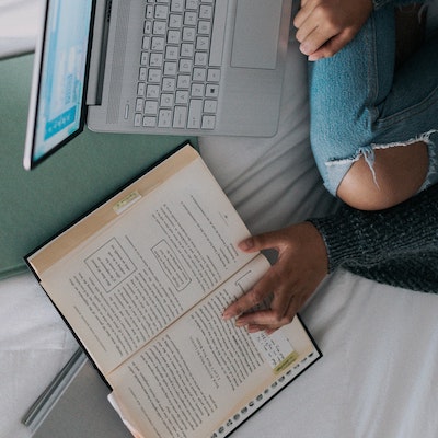 researching in bed